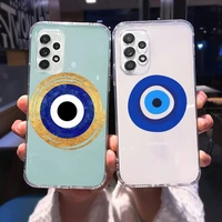 evil eye turkish lucky blue phone case transparent for samsung a51 a50 a71 a70 a81 m60s note s21 s 20 10 9 8 11 e plus ultra