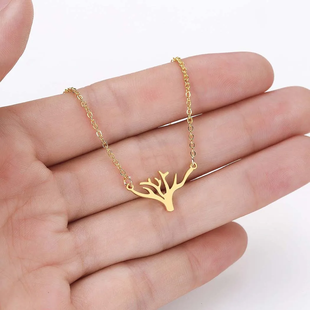 Ожерелье Kinitial из нержавеющей стали с изображением дерева ожерелья жизни для