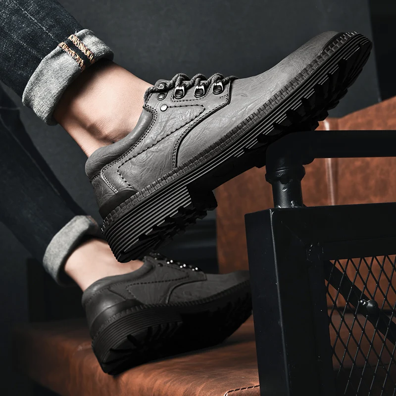 Туфли мужские из натуральной кожи на шнуровке Повседневные Удобные классические