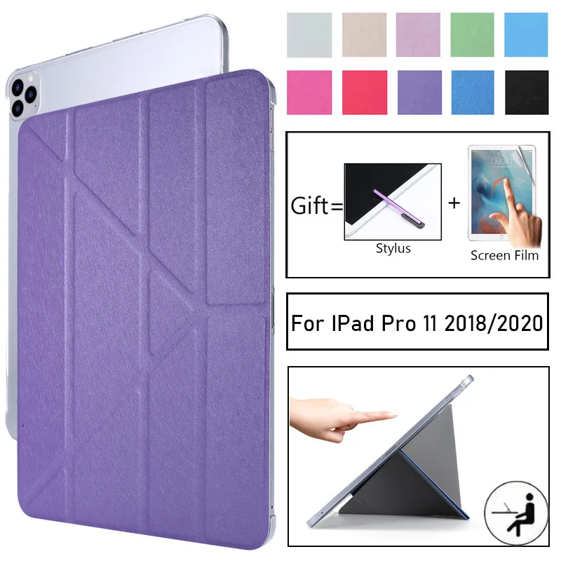 

Магнитный чехол для iPad Pro 11 2020 и 2018, ультратонкий умный чехол из искусственной кожи, Жесткий Чехол для нового iPad Pro 11 дюймов, 2-го поколения