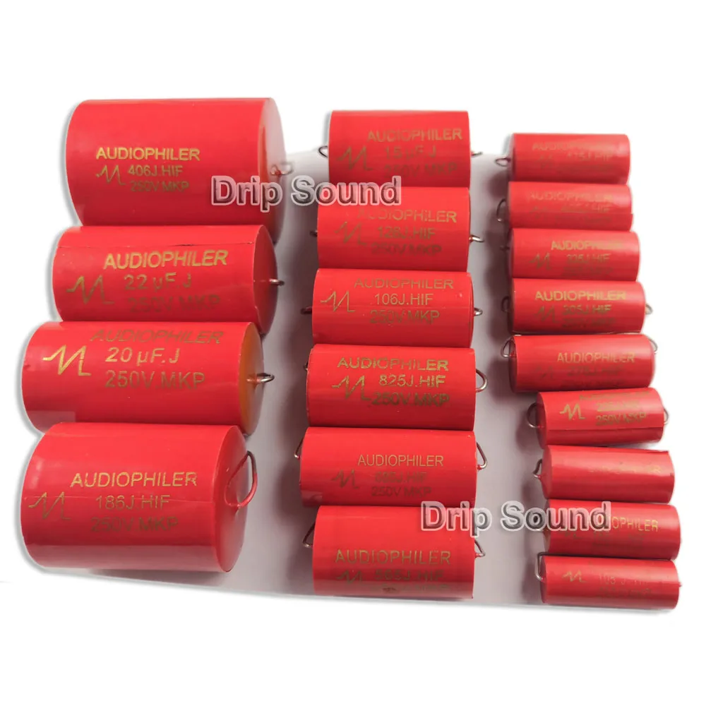 

2pcs 5.6uF-22uF 250V Car Audio Speaker Frequency Divider Crossover Polypropylene Film Non-Polarity Capacitor
