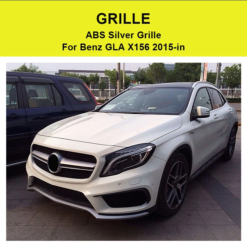 X156 GLA Sport grille grill ABS Silver GLA45 Look For MercedesMB Class Sports GLA180 200 250 grills Without Sign 2014-2016 | Автомобили и