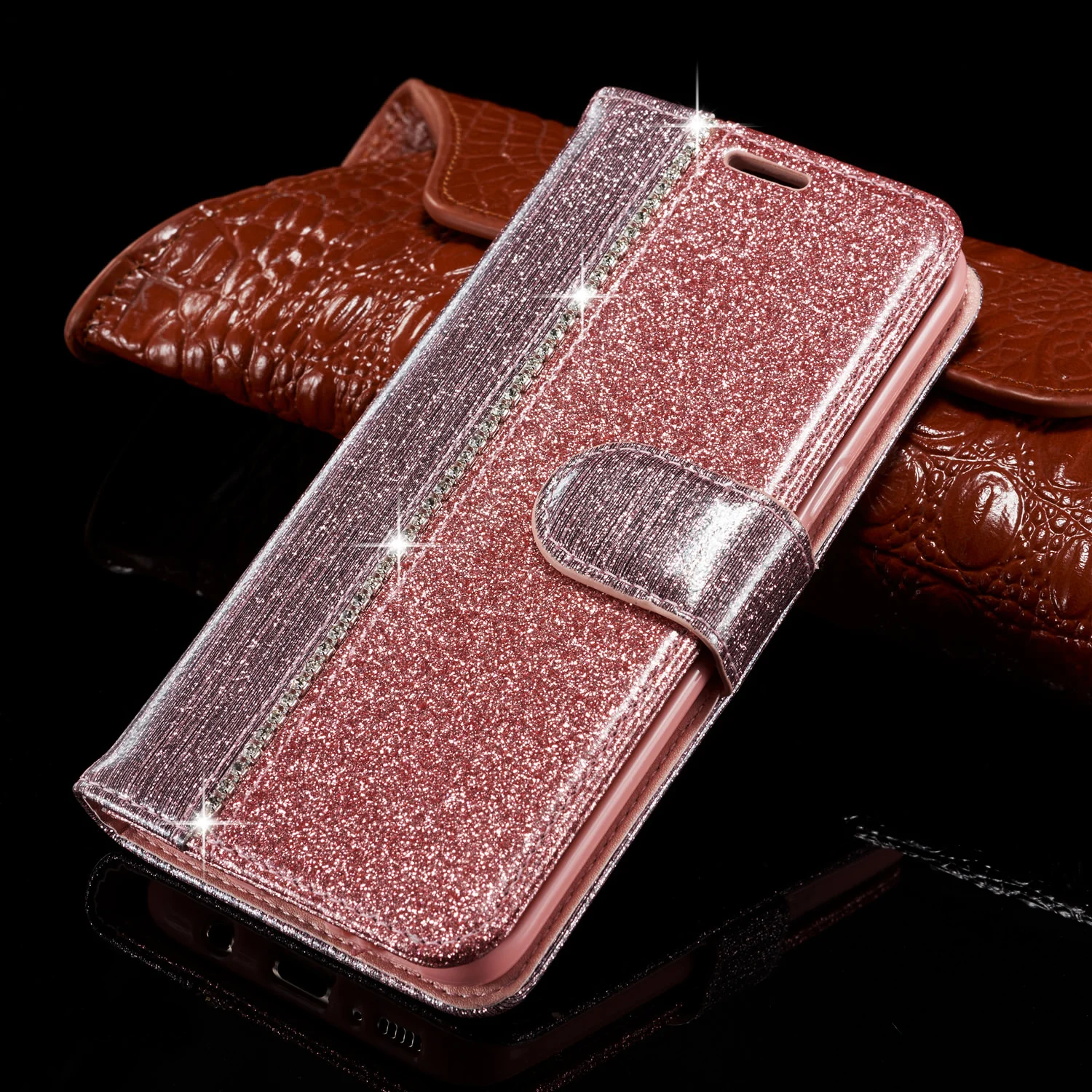 Диаманта Bling Флип Чехол Для samsung Galaxy S10 S10E S9 S8 плюс S7 край S10Plus S9Plus кожаный бумажник-книжка блестящий чехол Чехол