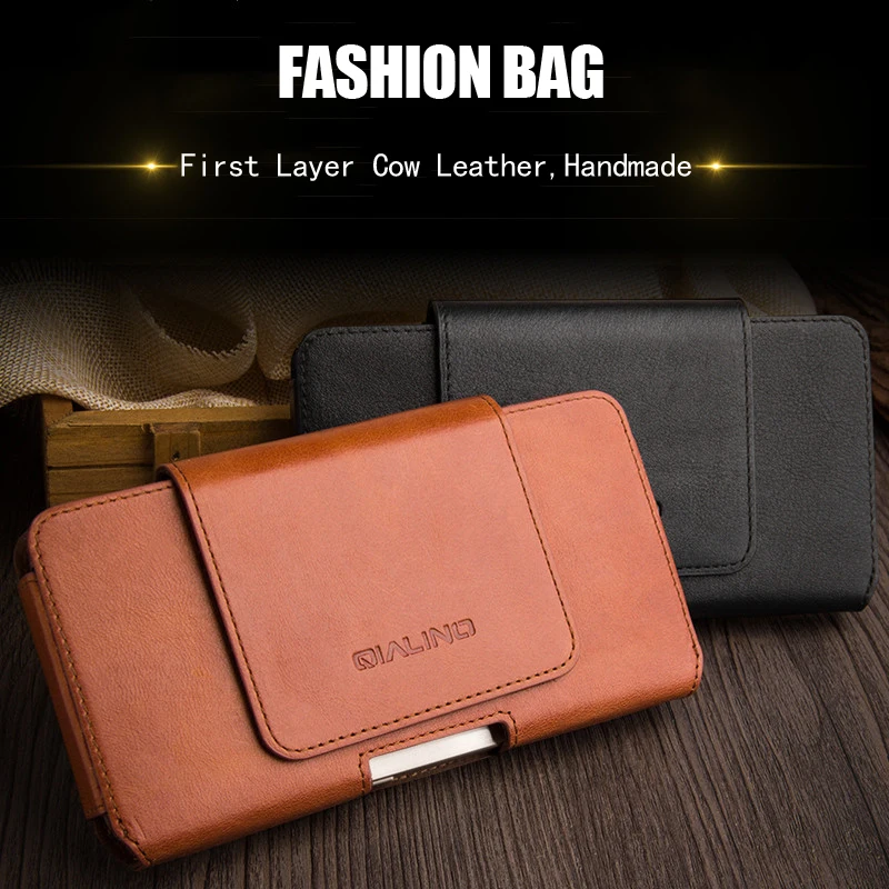 Universal Phone Pouch Bags Belt Clip Case For Vivo iQOO 3 Pro 5G V17 Neo Y17 Y12 Y19 U3x Genuine Leather Mobile |