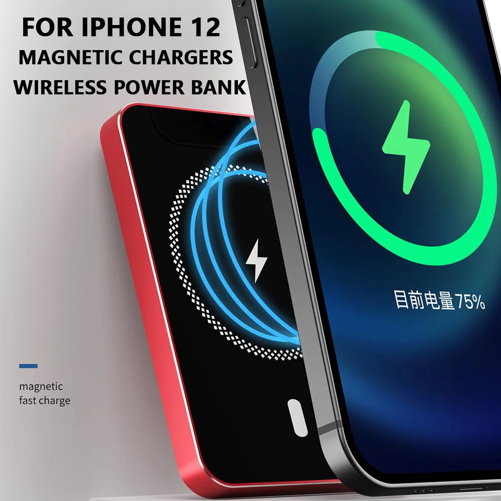 

Magnetic Wireless Power Bank, SuitableFor AppleCharger 20W Fast Wireless Charging, Suitable For iPhone 12 Pro Max Magsafe PowerB