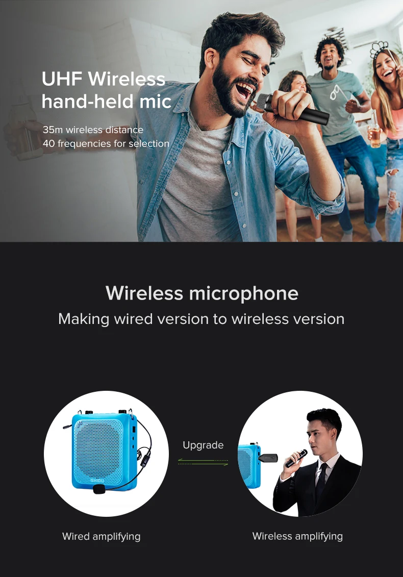 Высокое качество маленький размер портативный Перезаряжаемый UHF беспроводной