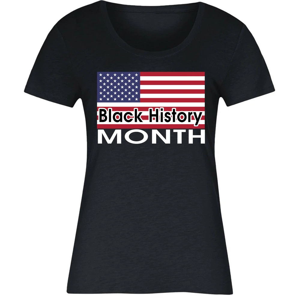 Фото Черная футболка с изображением месяца истории флага США - купить