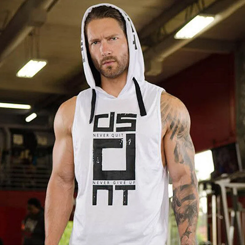 Мужская модная уличная Толстовка без рукавов для фитнеса спортзала бодибилдинга