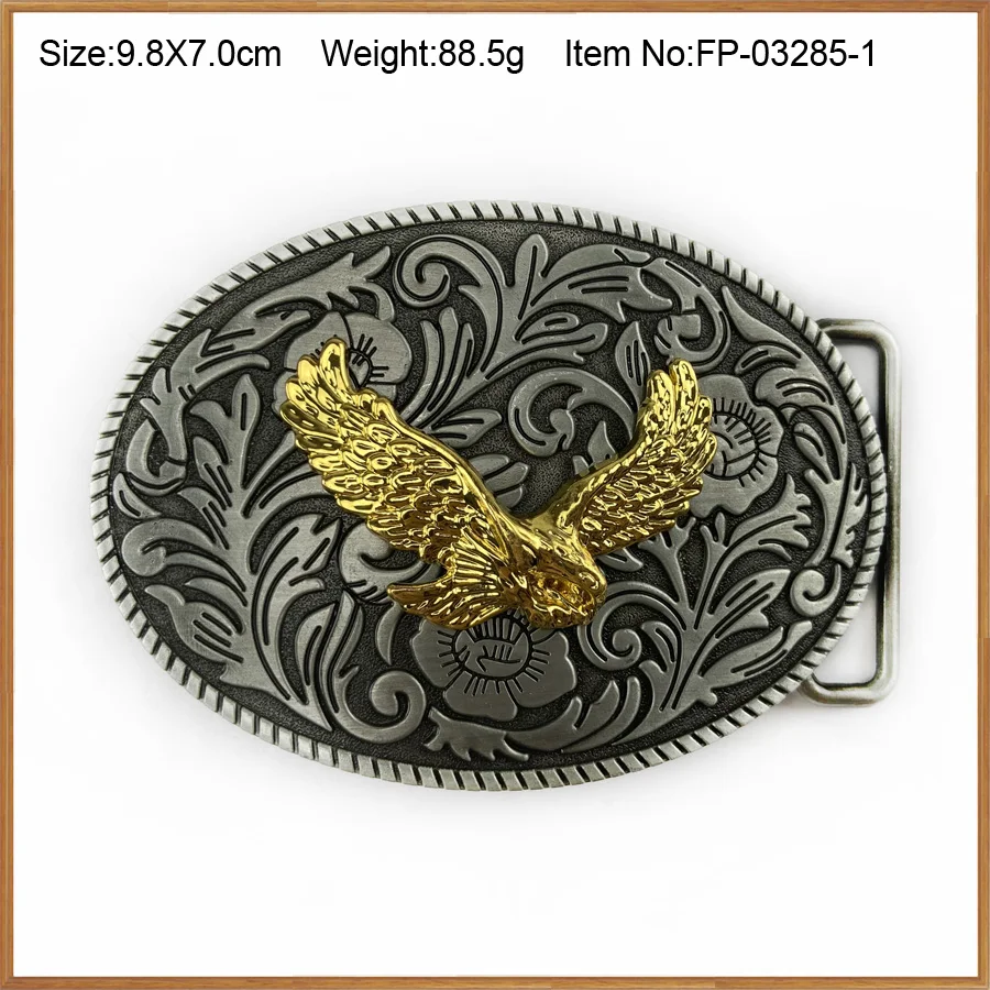 BuckleClub Ретро стиль Западный цветок летающий золотой Орел джинсы подарок ремень