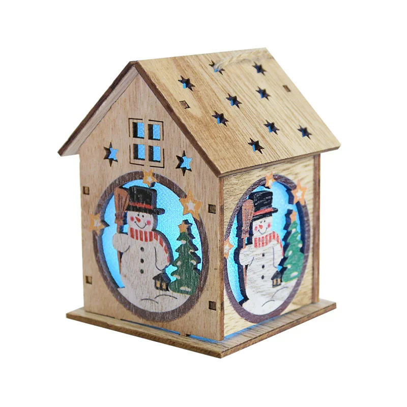 

Led Light Wood House Christmas Tree Decorations For Home 2020 Christmas Tree Hanging Ornaments Navidad New Year Xmas Kids Gift