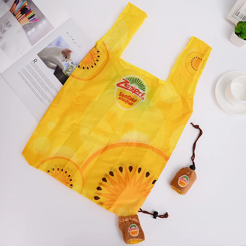 

New Hot Sale Kiwi suit Fashion printing foldable polyester shopping bag Tote Reusable ECO bags