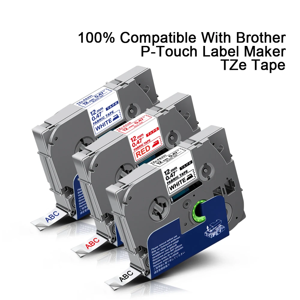 5PK TZe FA3R TZ тканевая лента 12 мм для Brother железная на этикетке красные белых