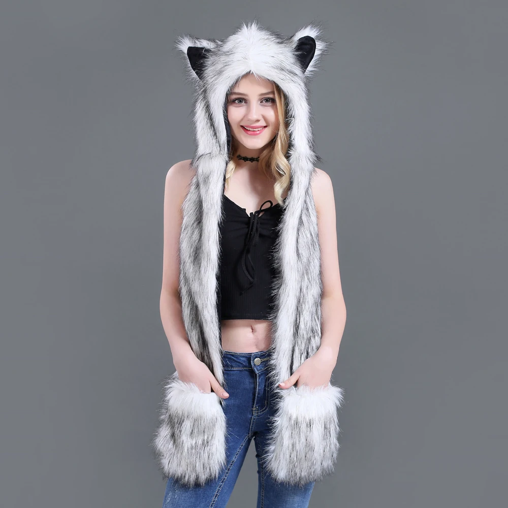 SWAK многоцветный искусственный мех Шапка Комплект одежды с шарфом и перчатки для