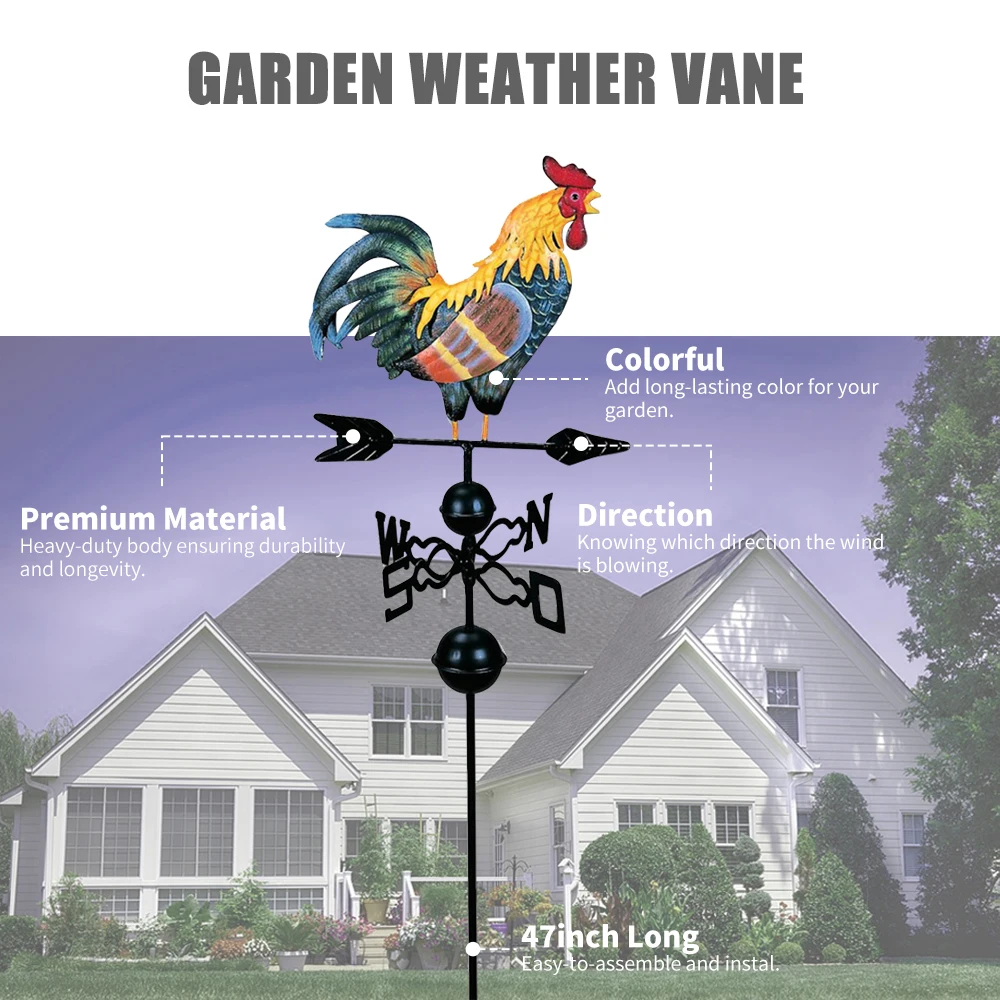 Металлическая Погодная форма петуха лопасть ограждение для колы яркое украшение