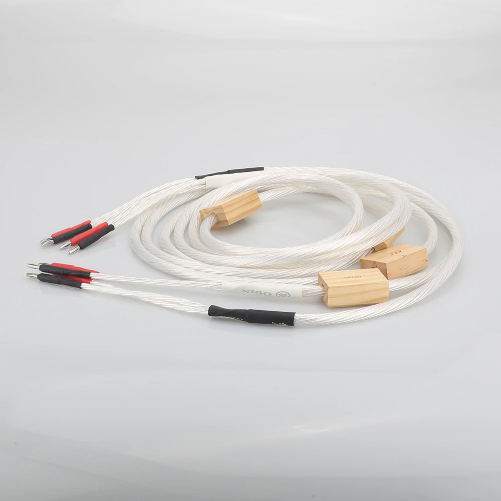 1 пара Hifi аудио посеребренный динамик соединительный кабель с разъемом типа