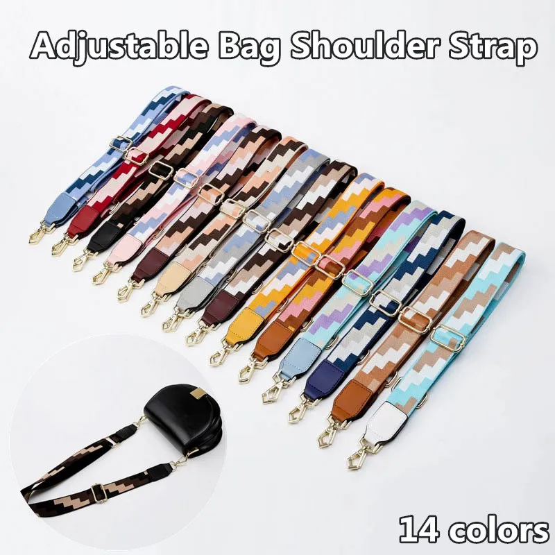 

Nylon Belt Bag Straps for Women Shoulder Messenger Bags Adjustable Wide Strap Bag Parts Accesseries Rainbow Handbag Chain Female