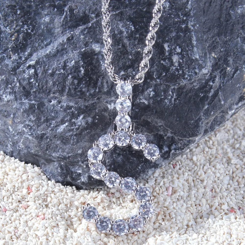 Шикарный король ряд циркониевых пузырьков кулон ожерелье теннисная цепочка