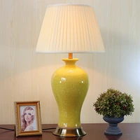 solid color glazed ceramic vase base ceramic table lamps with crackle craft