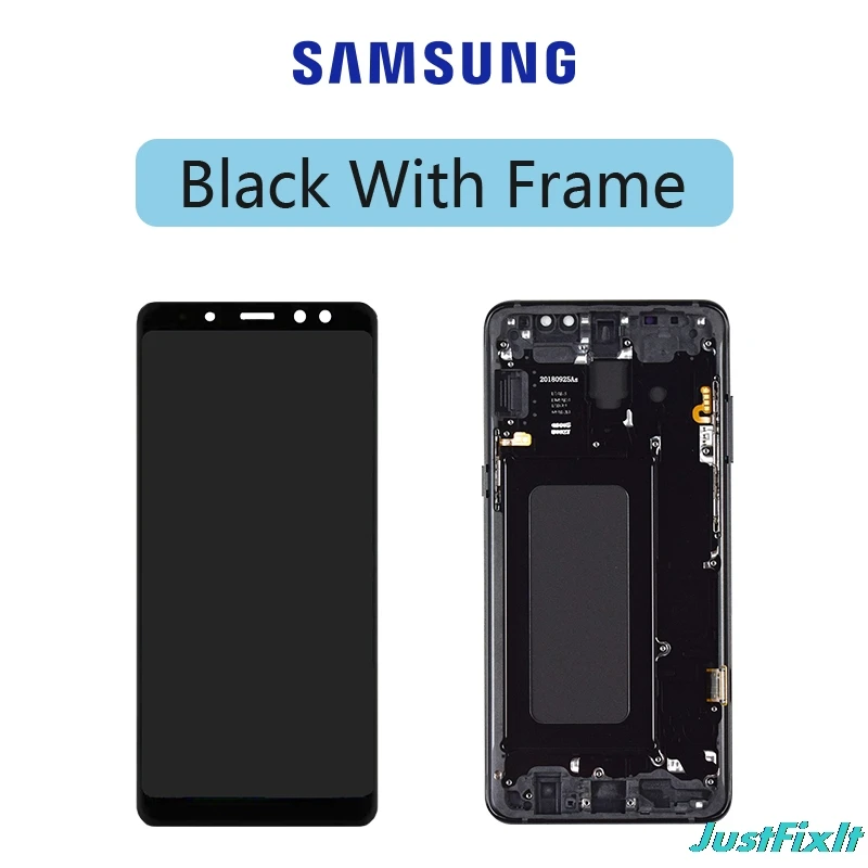 black with Frame Супер AMOLED ЖК-экран для SAMSUNG Galaxy A8 Plus A730 A730x ЖК-дисплей сенсорный экран дигитайзер Замена - Цвет: black with Frame