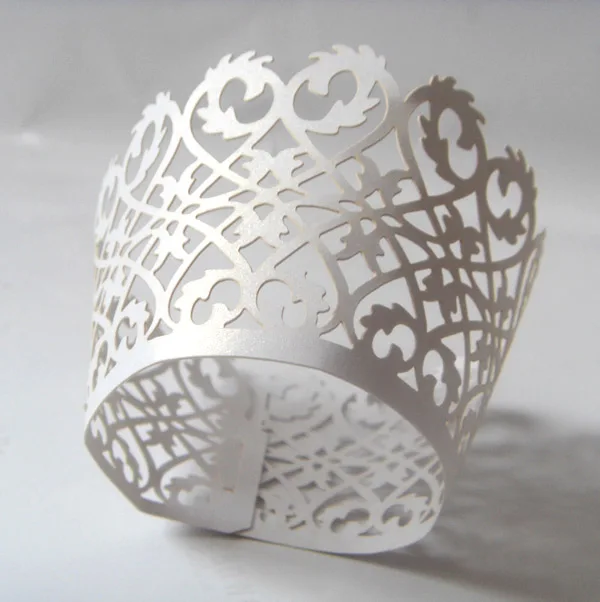 12x белый фиолетовый кружевная Лазерная резка для кексов вкладыш выпечки чашки