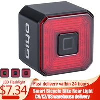 smart bicycle bike rear light auto startstop brake sensing light ipx4 waterproof led flashlight bicycle accessories