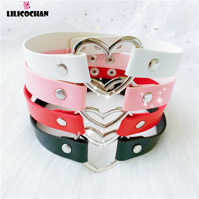 Ожерелье чокер из искусственной кожи с заклепками и кольцом| |