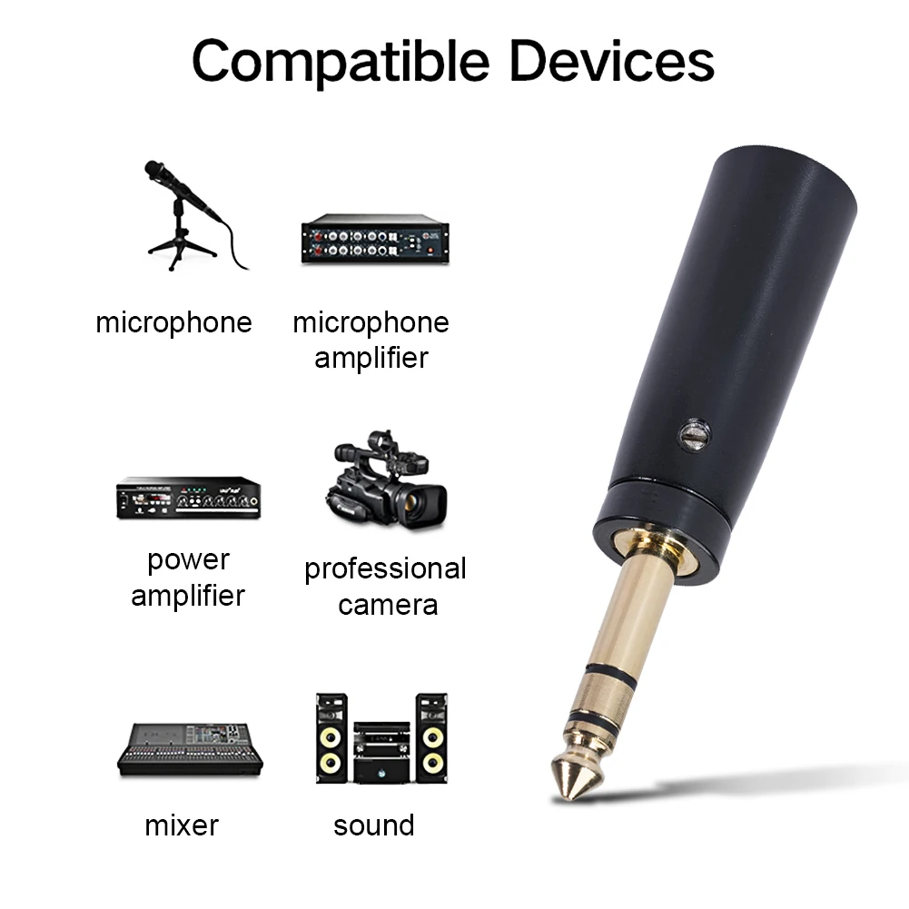 

Universal 6.35 mm To XLR Adapter Gold Plated 1/4 Male Stereo To XLR Male Converter For Guitar Mixer Microphone Cable