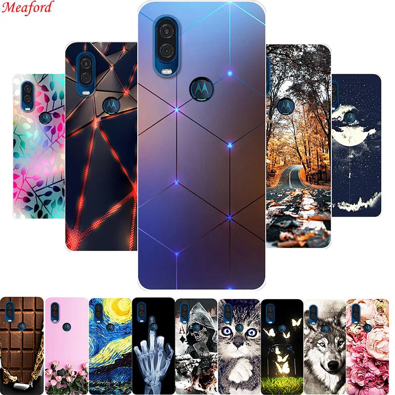 Чехол для Motorola One Vision 6 3 дюйма популярный мягкий чехол из ТПУ с принтом телефона Moto