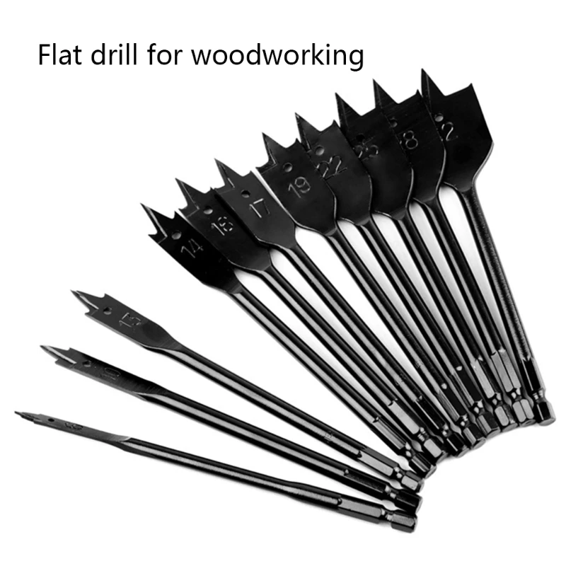

2021 New 11 pcs Spade Drill Bit Set Carbon Steel Hole Drilling Tool Bits Spade Shape