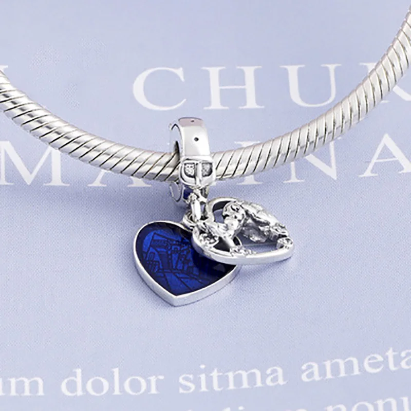 

Hot trendy brand 925 sterling silver heart-shaped animal bracelet charm, necklace charm