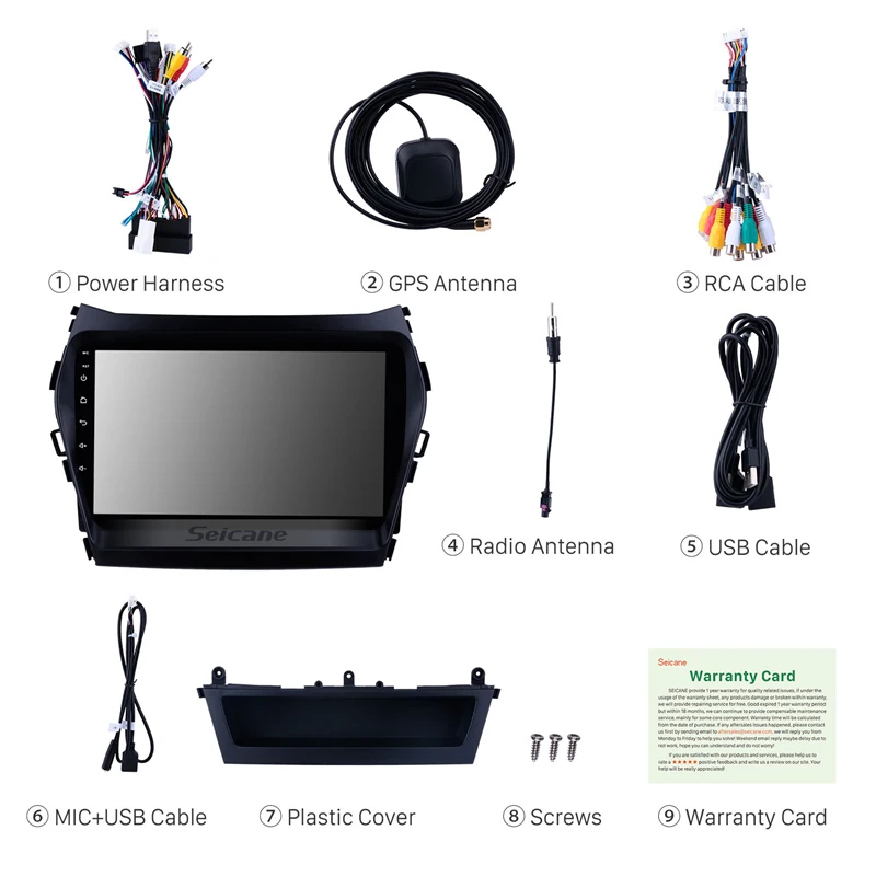 Seicane 9 дюймов Android 9,0 Автомагнитола для 2013 hyundai Santa Fe IX45 gps Navi сенсорный мультимедийный плеер Wi-Fi головное устройство