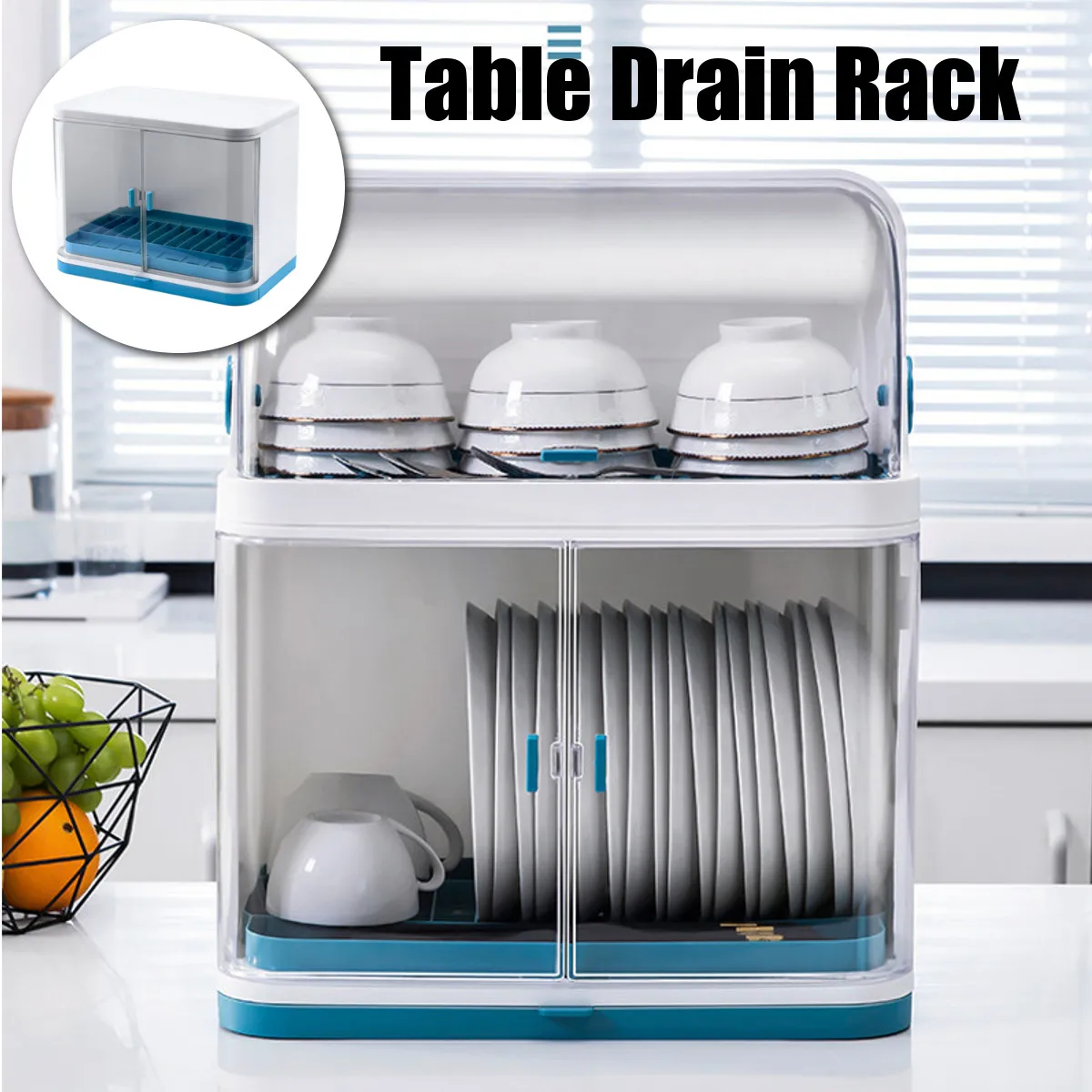 

2 Layers Household Table Plastic Dishes Rack Kitchen Plate Storage Holder Drainer Bowl Dish Drying Rack Home Cupboard Organizer