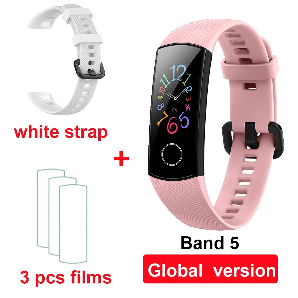 pink GL white Huawei Honor Band 4 Band 5 умный Браслет Globle Версия 50m водонепроницаемый фитнес-трекер монитор сердечного ритма во время сна Smart Wirstband - Цвет: pink GL white