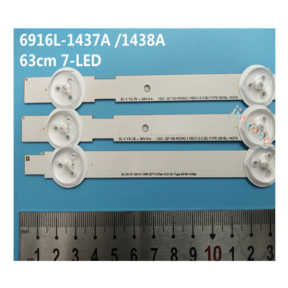 

New Original Kit 3pcs B1/B2 LED Backlight Strip for LG 32LB530U 6916L-1437A 1438A 32LN540V 32LN577S 32LN570R 32LN549E 32LN549C