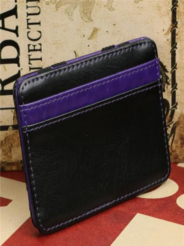 15 # Мини нейтральный магический двойной кожаный кошелек держатель для карт |