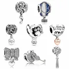 Оригинальная розовая эмалированная вишневая расцветка, яркий свет, искусственная бусина, серебро 925 пробы, очаровательные ювелирные изделия