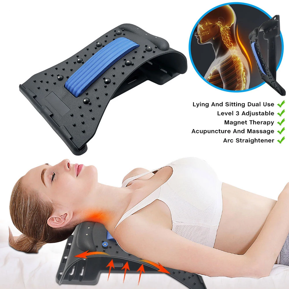 

Neck and Back Stretch Massage Magnetic Therapy Acupressure Stretcher Fitness Equipment Lumbar Cervical Spine Support pain Relief