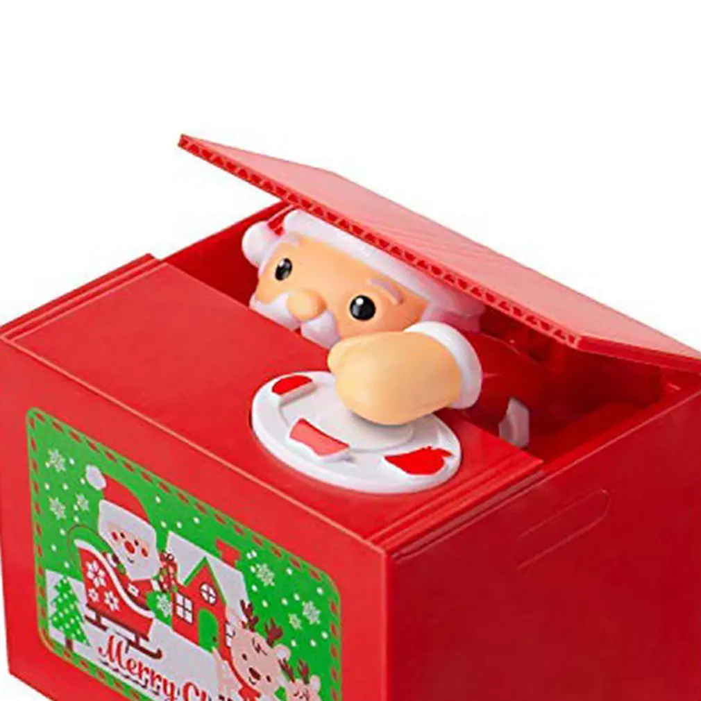 Рождественская копилка для монет милый Санта Клаус Пенни автоматическая захват