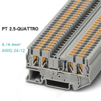 10pcs type fast wiring connector pt2 5 quattro din rail combined push in spring screwless terminal block pt 2 5quattro