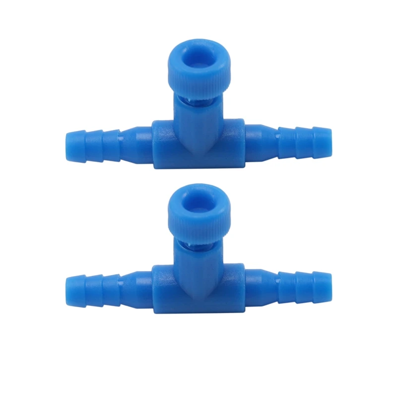 100 шт. синий Пластик 2 Way аквариума свет воздушный насос Управление клапан для 4 мм
