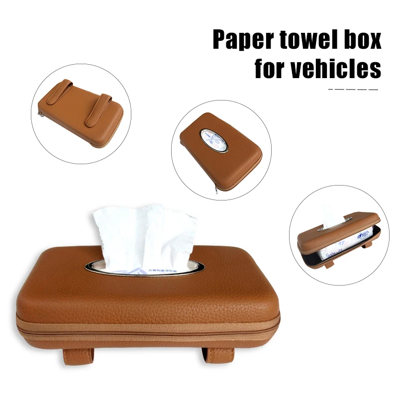 

New Car Napkin Holder Hanging Tissue Box Auto Sunshade Storage Boxes Microfiber Leather Sun Visor Tissue Paper Holders