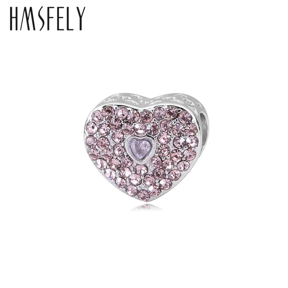 HMSFELY титановая сталь нержавеющая белое розовое хрустальное сердце