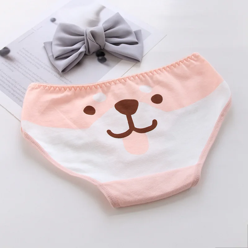 5 шт./лот трусики для молодых девушек с героями мультфильмов хлопковое дышащее