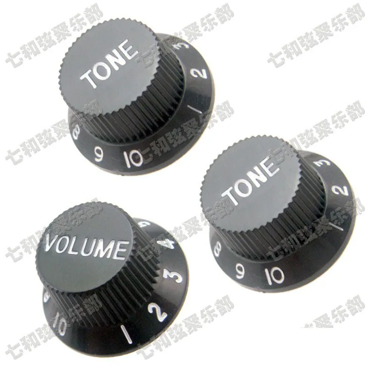 

A set 3 Pcs Black & White Guitar Speed Control Knobs for Electric Guitar (1 Volume and 2 Tone )