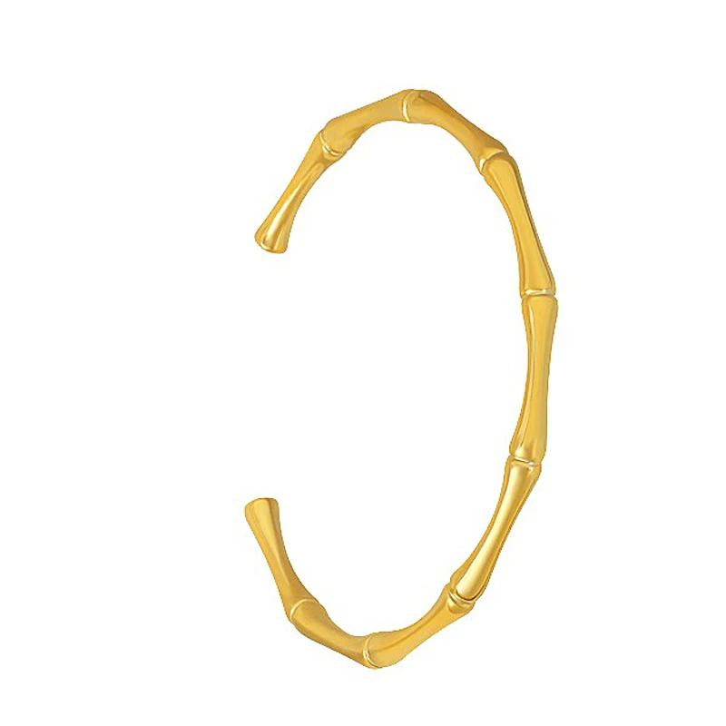 

Простой позолоченный бамбуковый шарнирный Открытый браслет Charare