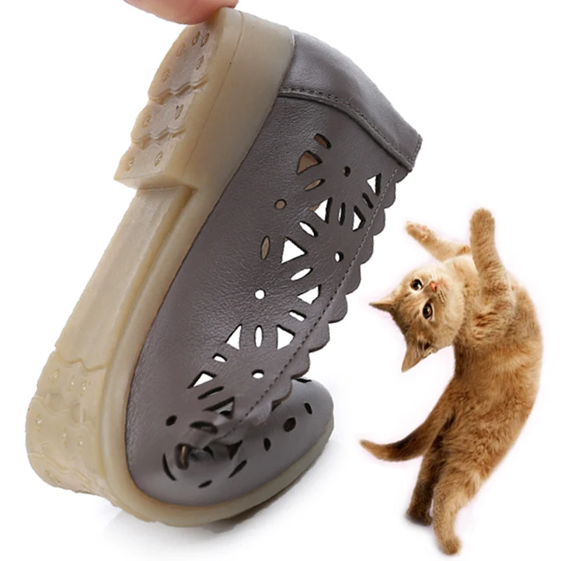 GKTINOO 2023 Women Flat Shoes Genuine Leather Woman Ballet Pointed Toe Flats Summer Lady Hollow Out Loafers Women Shoes Sandals