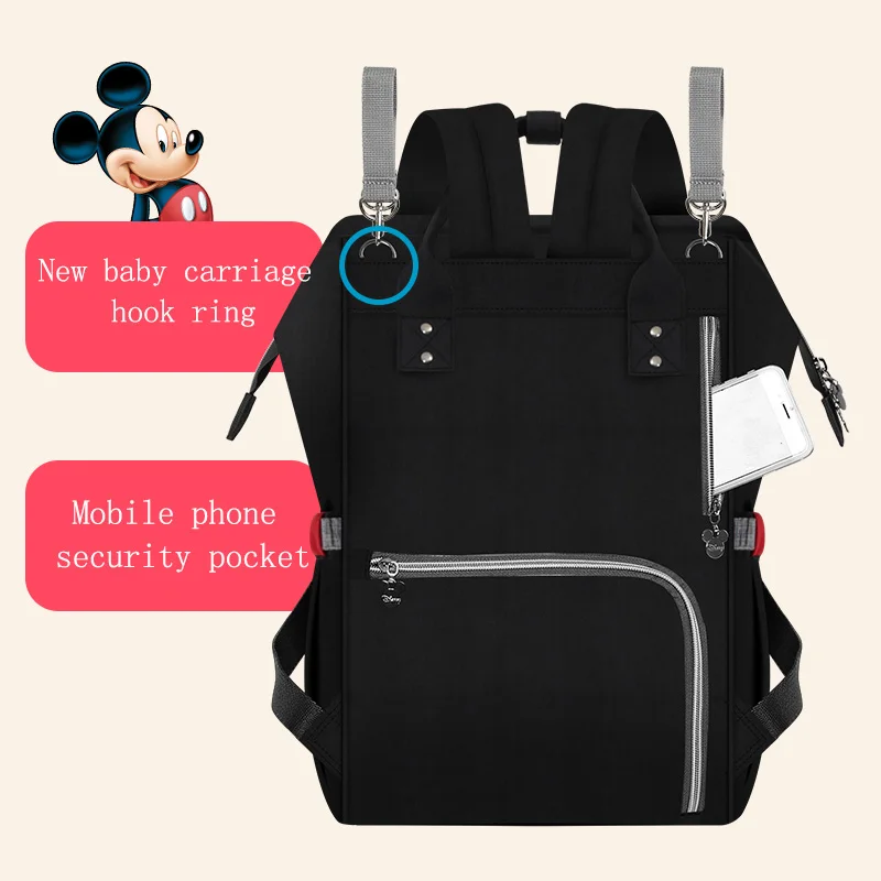 Сумка для подгузников disney, Usb, большая емкость, для мам, для мам, рюкзак для подгузников, органайзер для подгузников, для девочек, для мам, Влажные Сумки, прогулочная коляска