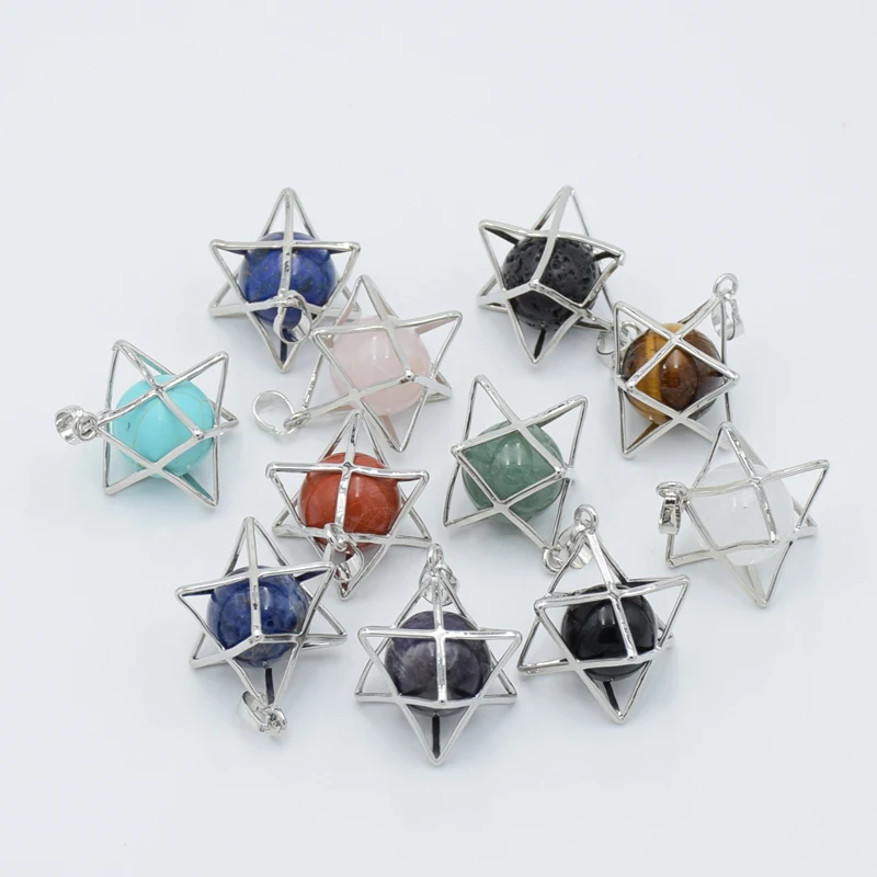 Кулон Merkaba из натурального камня ожерелье для женщин и мужчин ювелирные изделия