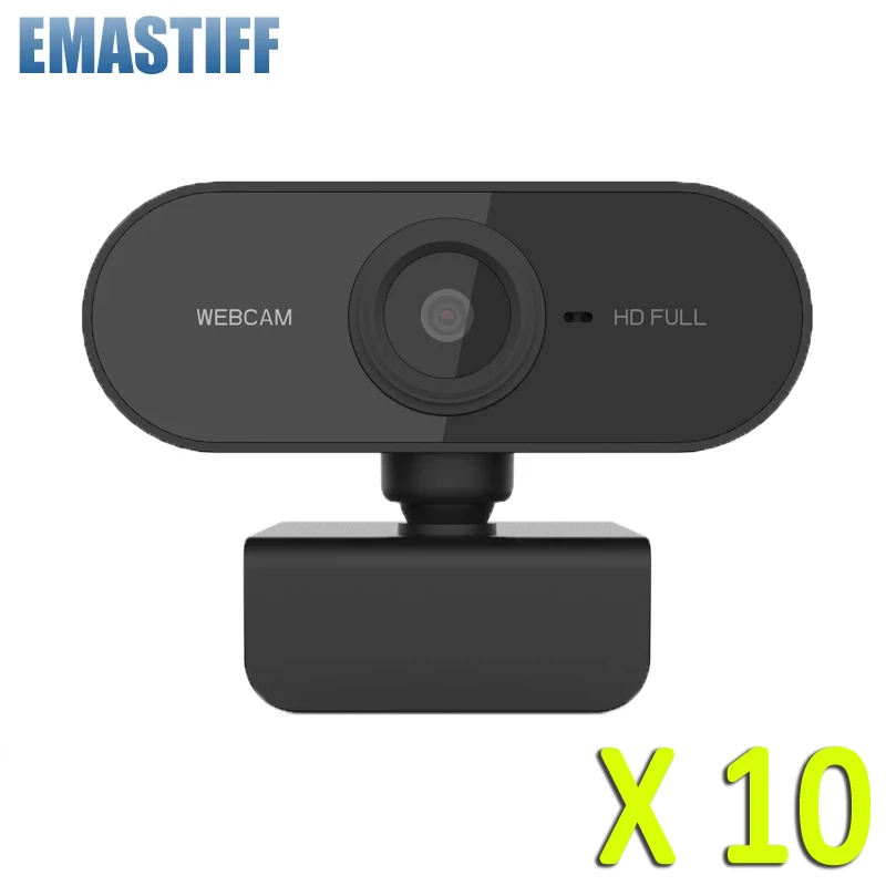

10pcs Spanish warehouse 1080P Webcam Computer PC WebCamera USB Rotatable Cameras for Broadcast Video Calling Conference Work