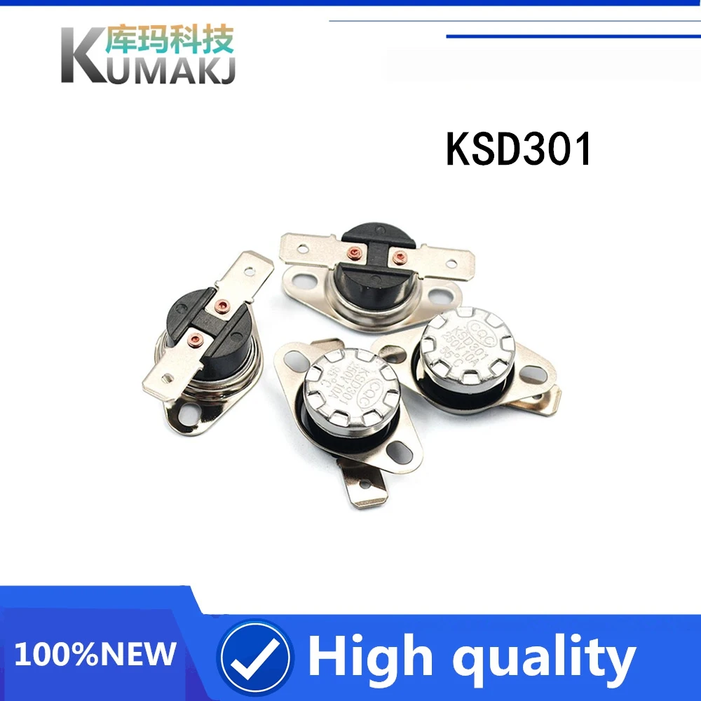 5 шт. нормально закрытый термостат KSD301 10 А 250 в 40-135 градусов бакелитовый KSD-301